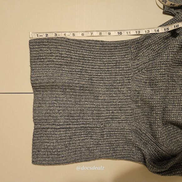 Market & Spruce Sharon Cowl Neck Waffle Stitch Sweater Dark Grey Women's XXL - Picture 7 of 10